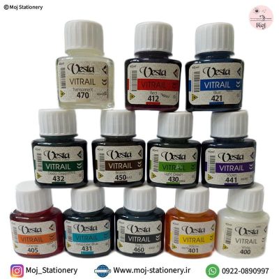 رنگ ویترای ۴۰ میل بسته ۱۲ رنگ برند وستا