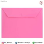 پوشه دکمه دار صورتی سایز A4 برند پاپکو