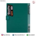 دفتر کلاسوری سبز روشن 200 برگ دکمه دار برند پاپکو